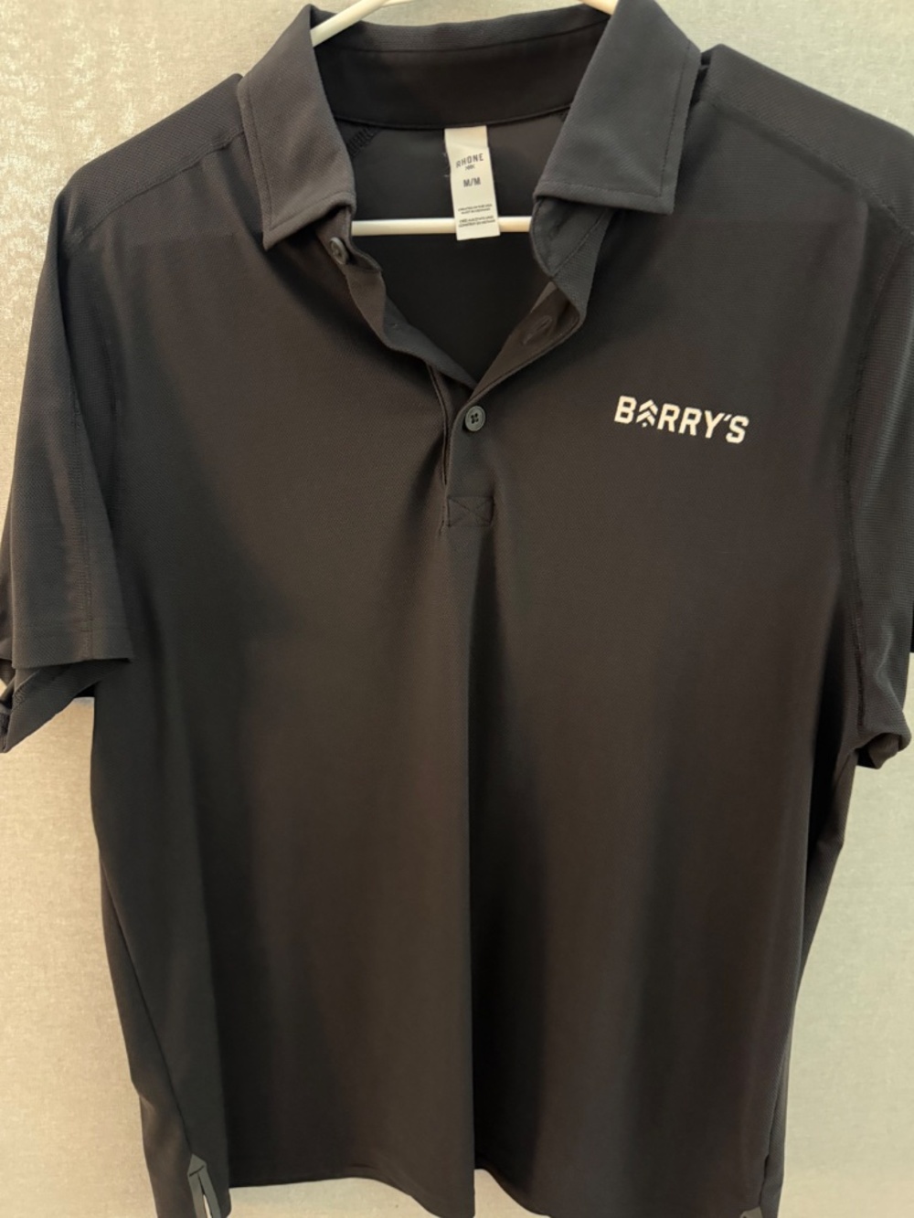 Rhone x Barry’s Men’s Black Performance Polo Shirt Size Medium